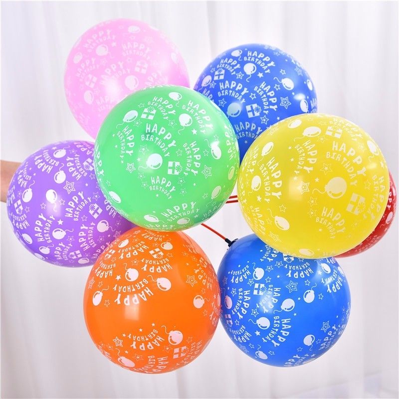 10 bong bóng trang trí Happy Birthday nhiều màu