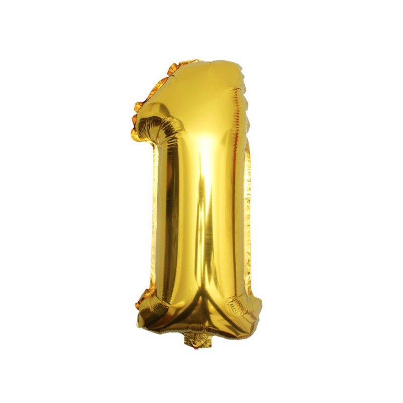 Bong bóng số (0-9) màu vàng 35cm