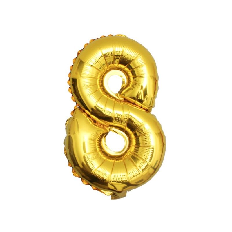 Bong bóng số (0-9) màu vàng 35cm
