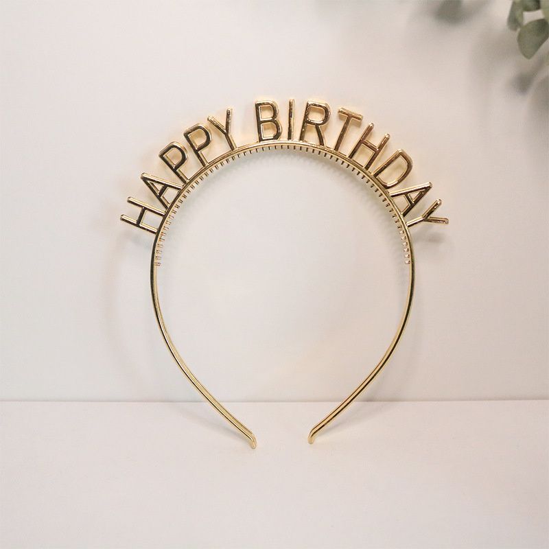 Cài tóc chữ Happy Birthday màu ánh kim