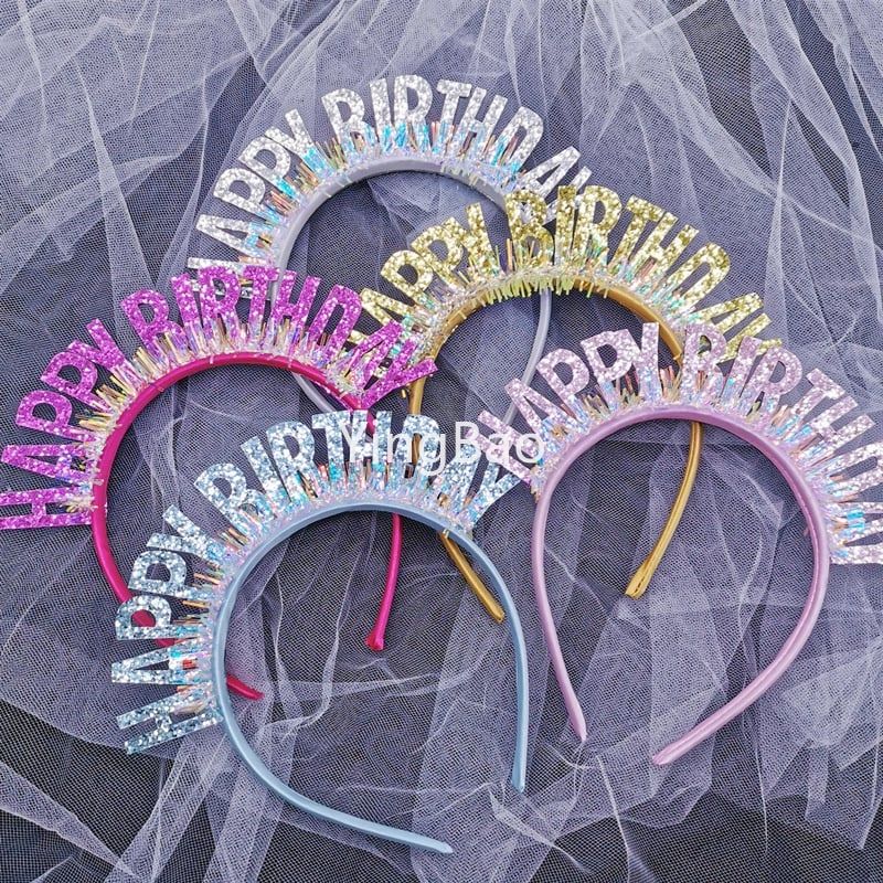 Cài tóc sinh nhật Happy Birthday kim tuyến