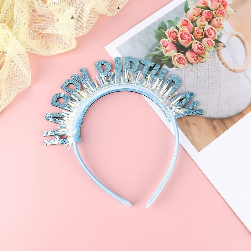 Cài tóc sinh nhật Happy Birthday kim tuyến