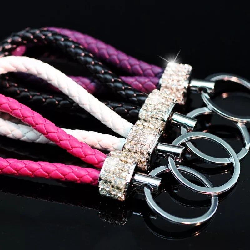 Móc chìa khóa dây sam đá xe hơi Bling Ring