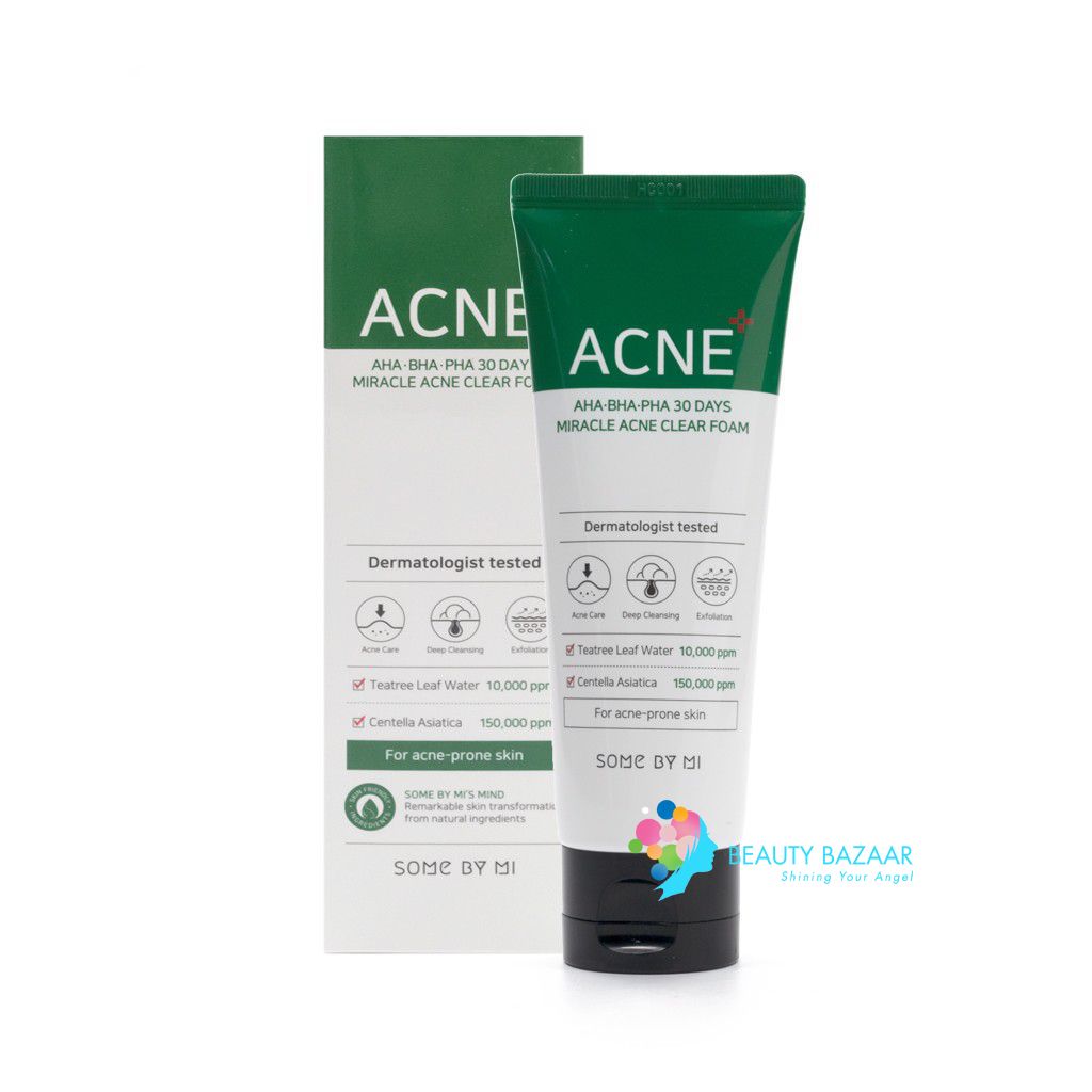 Sữa Rửa Mặt Trị Mụn 30 ngày Some By Mi AHA.BHA.PHA 30 Days Miracle Acne Clear Foam 100ml