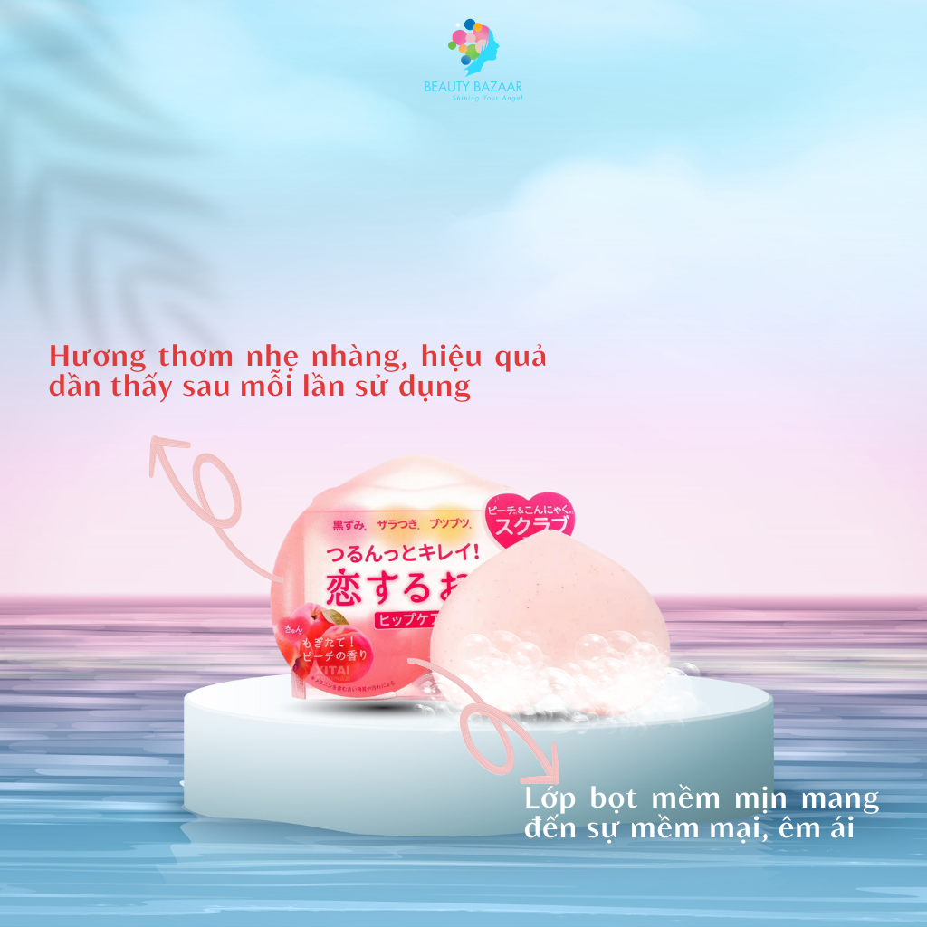 Xà phòng ngừa thâm mông và làm sạch cơ thể từ quả đào Pelican Hip Care Soap - Nhật Bản