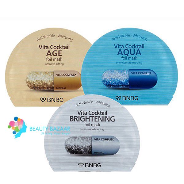 Mặt Nạ Dưỡng Trắng Cấp Nước Chuyên Sâu BNBG Vita Cocktail Foil Mask 30ml