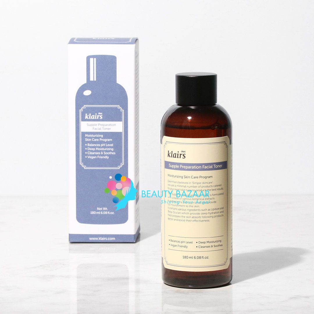 Nước hoa hồng cấp ẩm, làm sạch da Klairs Supple Preparation Facial Toner 180ml