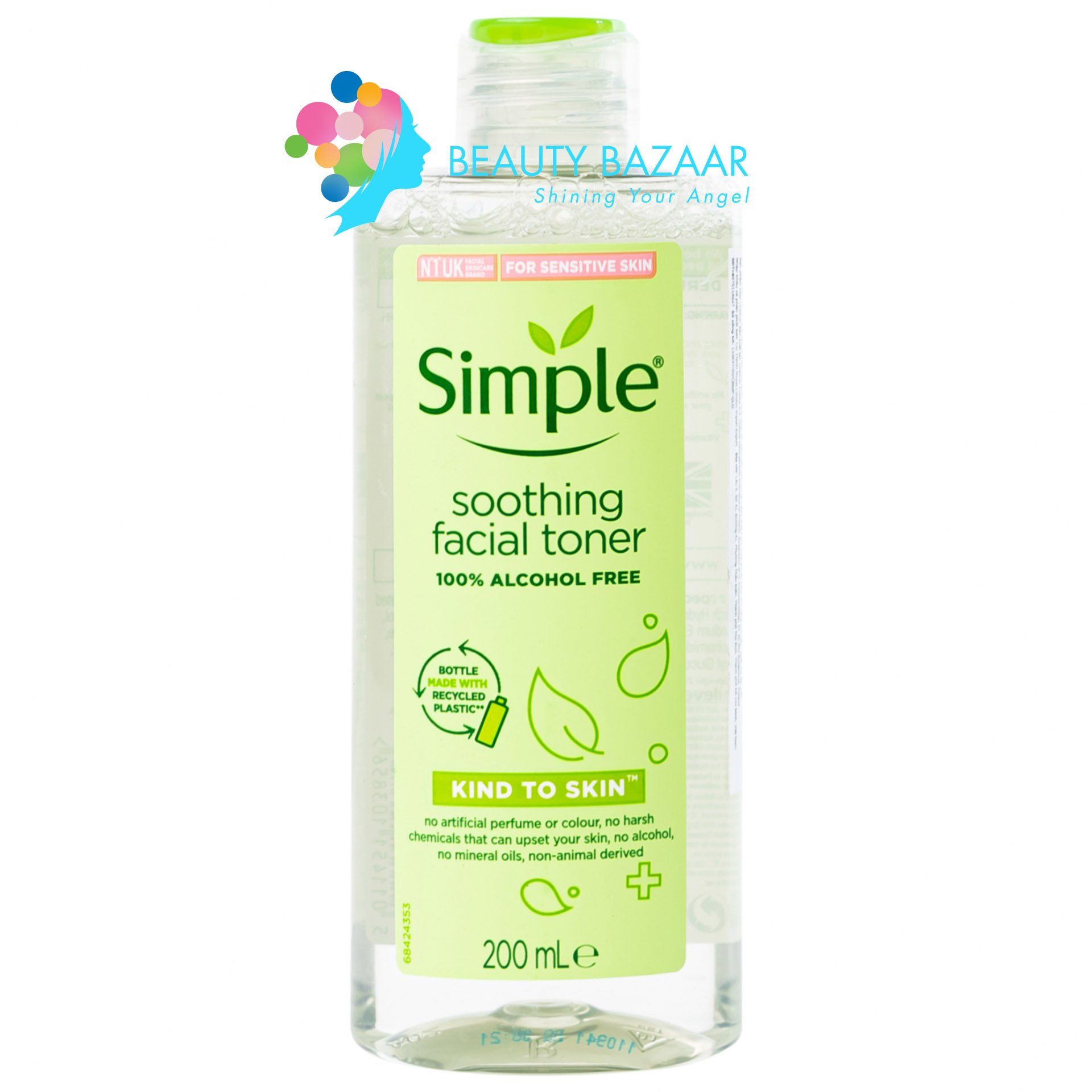 Nước hoa hồng làm dịu da, lành tính Simple Smoothing Facial Toner 200ml