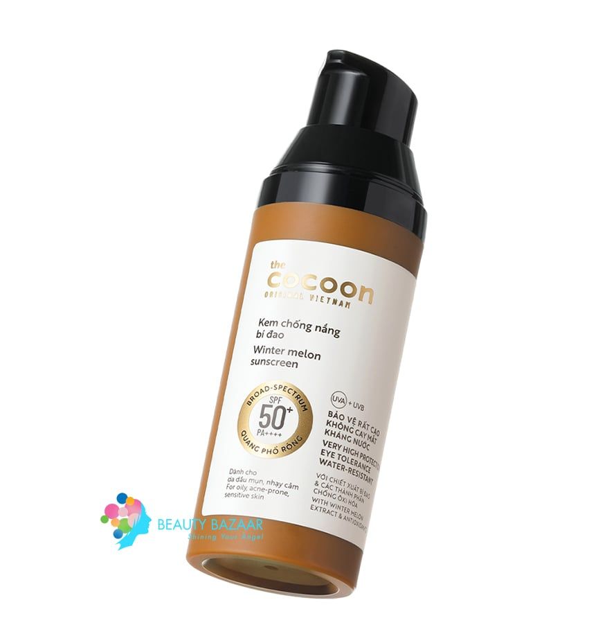 Kem Chống Nắng Bí Đao Quang Phổ Rộng Cocoon Winter Melon Sunscreen SPF 50 + PA ++++ 50ml