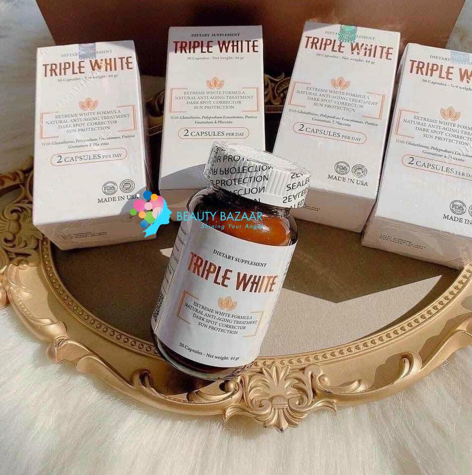 Viên Uống Trị Nám Triple White Chống Nắng Trắng Da Glutathione 1200 mg (50 viên)