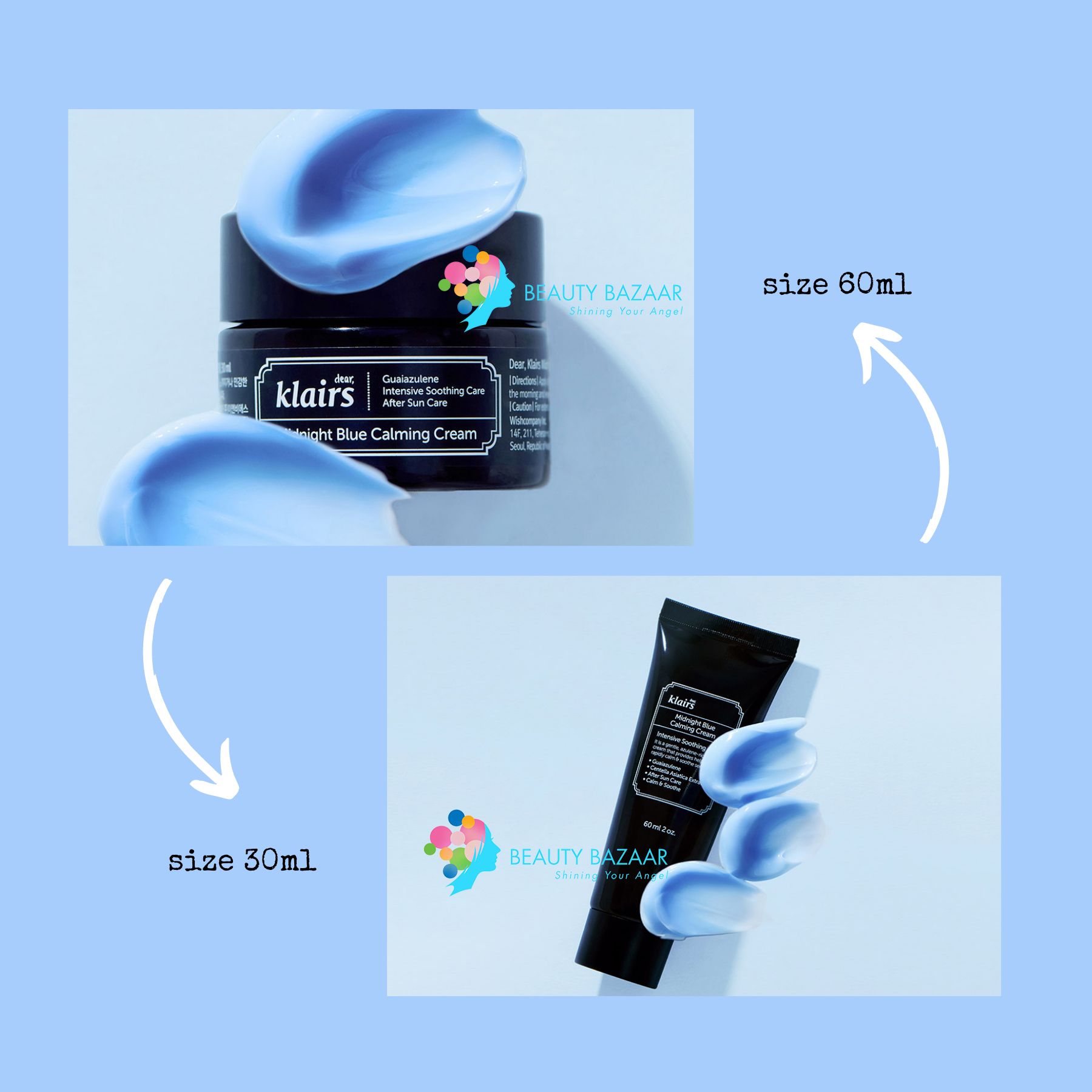 Kem dưỡng ẩm, phục hồi da Klairs Midnight Blue Calming Cream