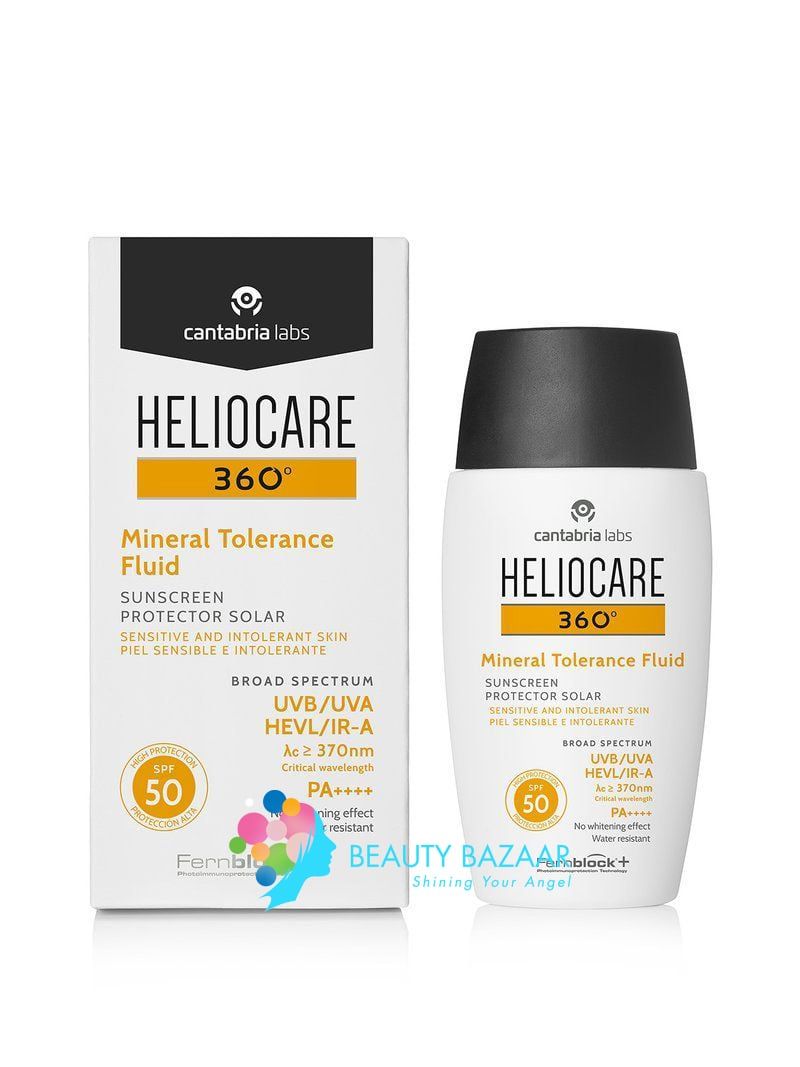 Kem Chống Nắng Dành cho Da Nhạy Cảm Heliocare 360 Mineral Tolerance Fluid SPF 50 PA++++ 50ml