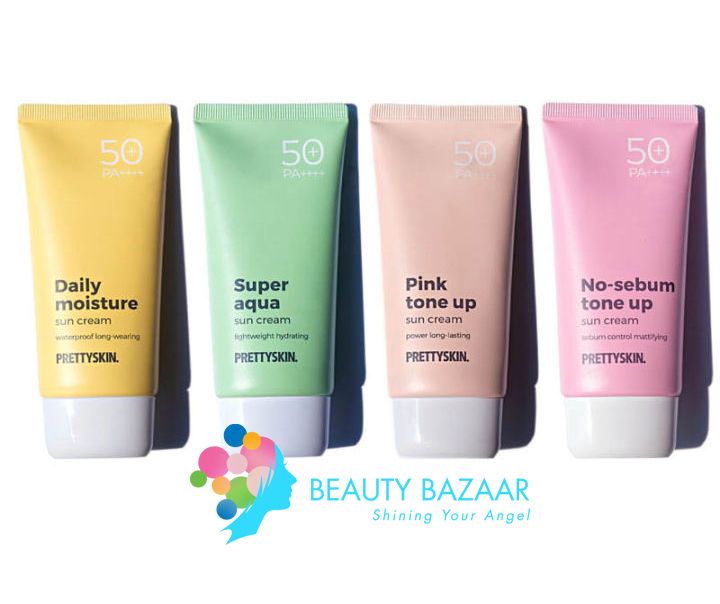 Kem Chống Nắng Dịu Nhẹ, Kiềm Dầu, Nâng Tone Da PrettySkin Sun Cream SPF 50+ PA++++ 70ml