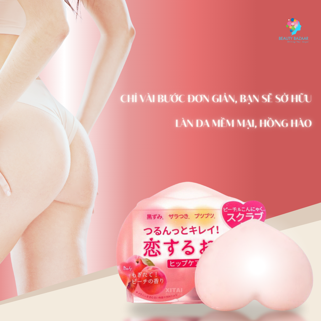 Xà phòng ngừa thâm mông và làm sạch cơ thể từ quả đào Pelican Hip Care Soap - Nhật Bản