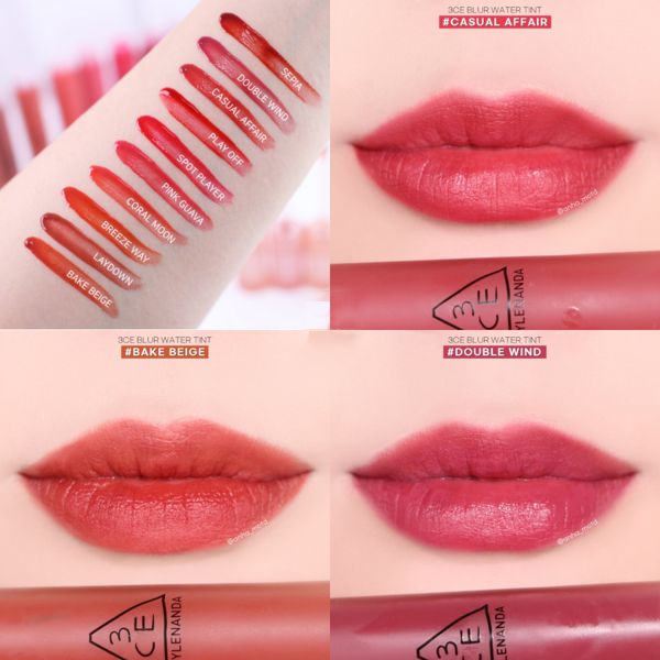 Son kem lì, mềm mịn môi bền màu 3CE Blur Water Tint 4.6g