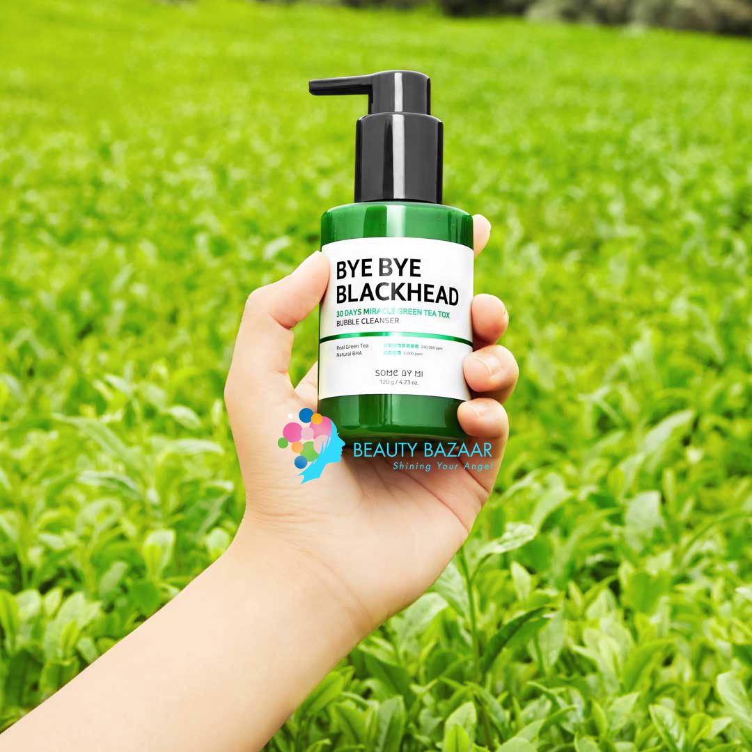 Sữa Rửa Mặt Thải Độc Trị Mụn Đầu Đen Some By Mi Bye Bye Blackhead 30 days Miracle Green Tea Tox Bubble Cleanser 120ml