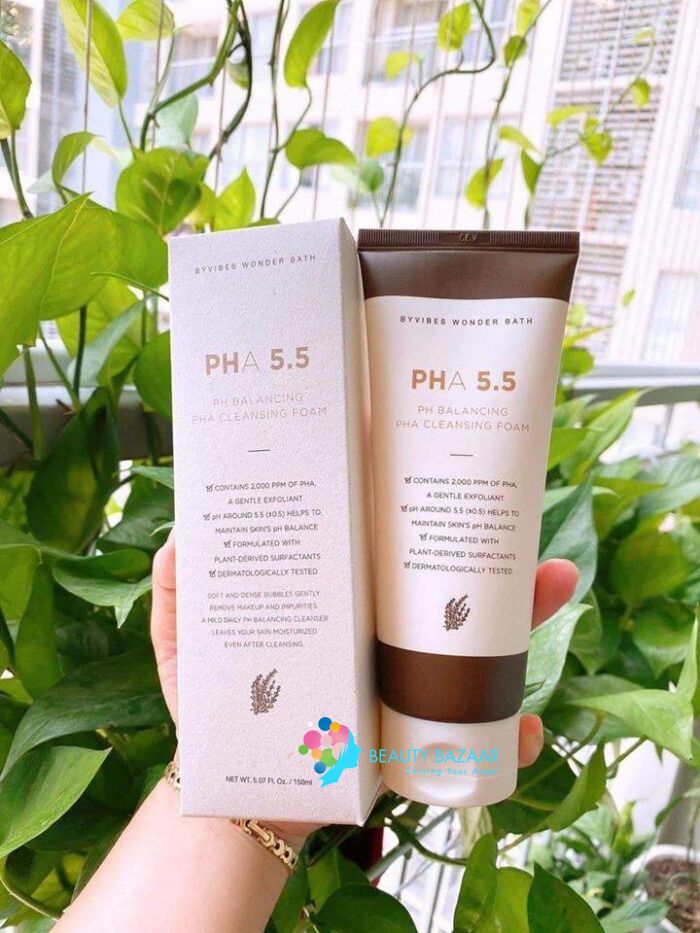 Sữa rửa mặt tạo bọt Byvibes Wonder Bath PHA 5.5 PH Balancing PHA Cleansing Foam 130ml