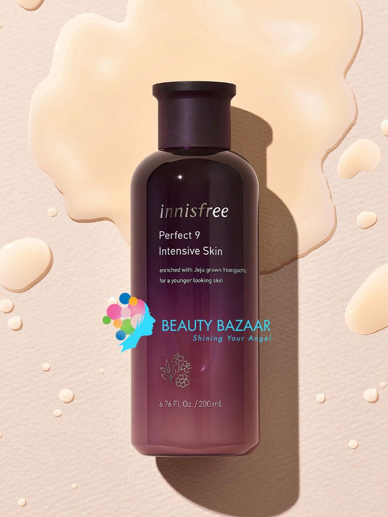 (Mẫu mới) Nước Hoa Hồng Dưỡng ẩm, Chống Lão Hóa Innisfree Perfect 9 Intensive Skin 200ml
