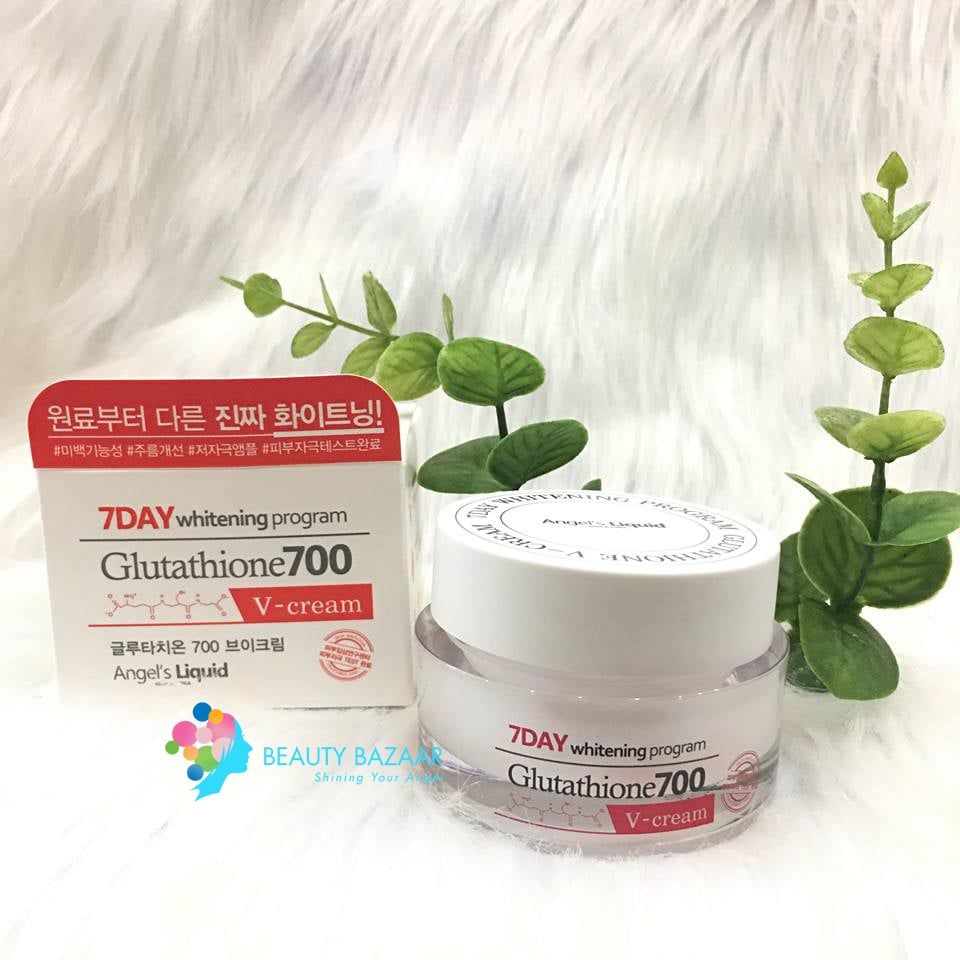 Kem Dưỡng Trắng Da Ban Đêm Angel's Liquid 7Day Whitening Program Glutathione700 V-Cream 50ml