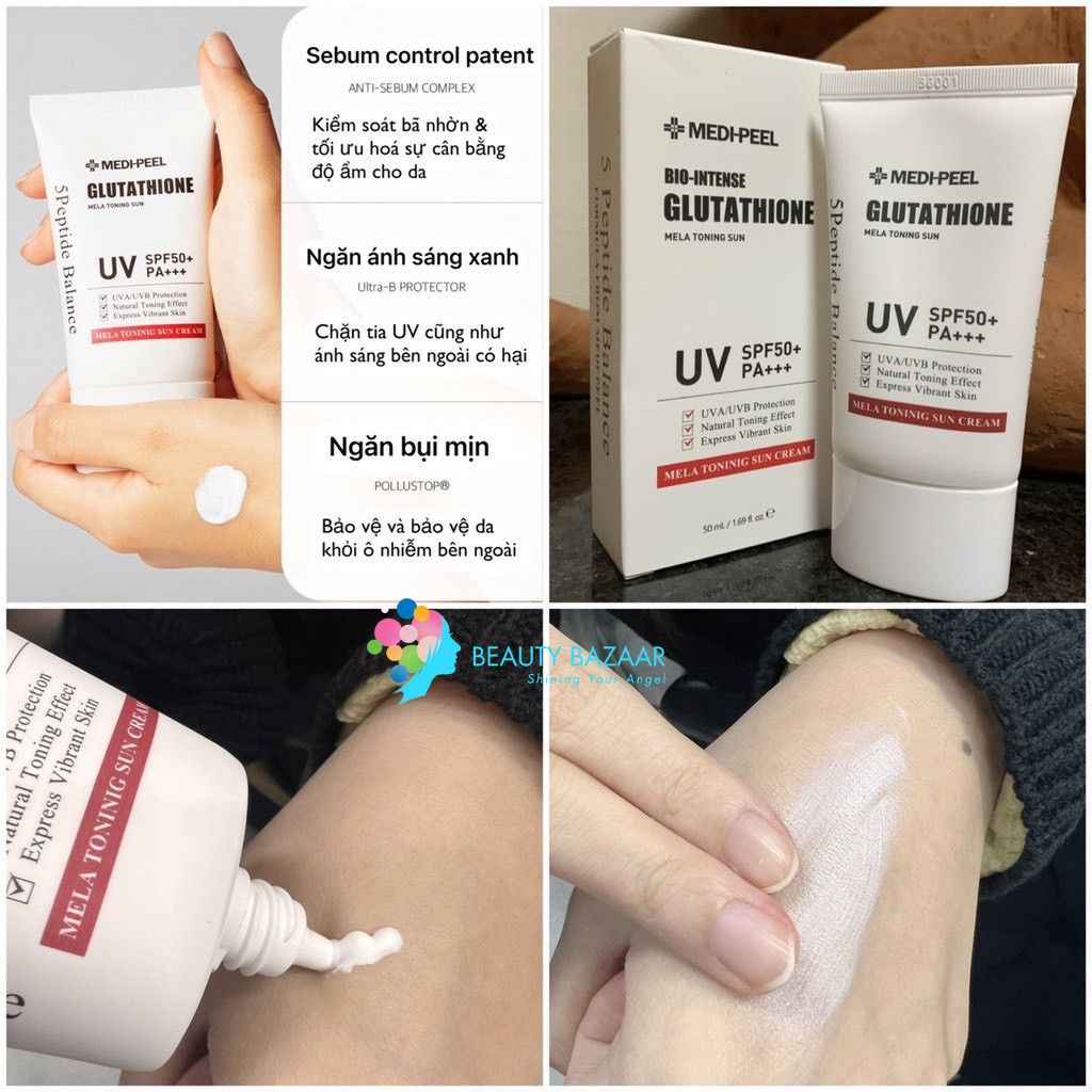 Kem Chống Nắng Nâng Tone Da Medi-Peel Bio Intense Glutathione Mela Toning Sun UV SPF50+ PA++++ 50ml