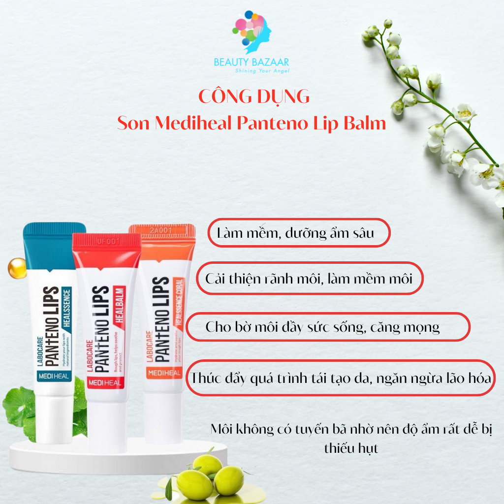 Son dưỡng Mediheal Pantenolips Balm son dưỡng môi giảm thâm và khô môi 10ml