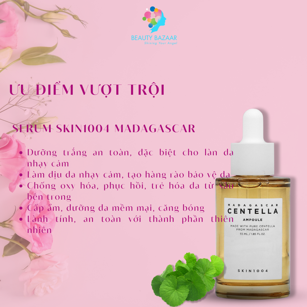 Serum Rau Má Skin1004 Madagascar Centella Ampoule Skin 1004 tinh chất rau má giảm mụn phục hồi da 100ml 55ml