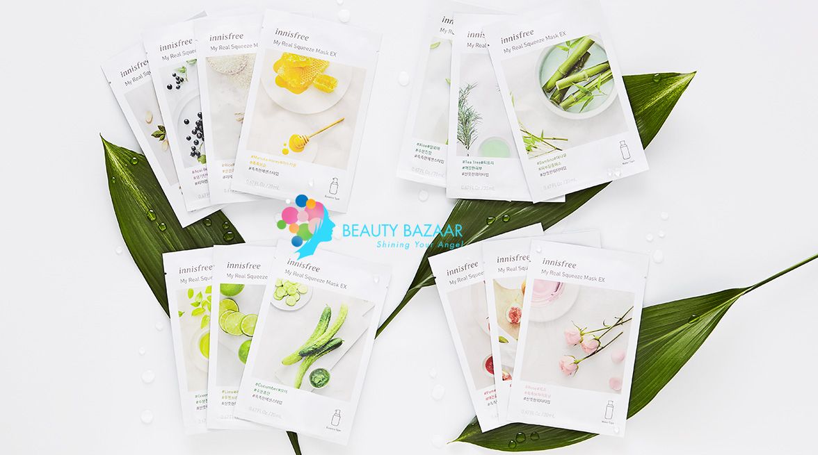 Mặt nạ giấy cung cấp dưỡng chất Innisfree My Real Squeeze Mask EX20ml