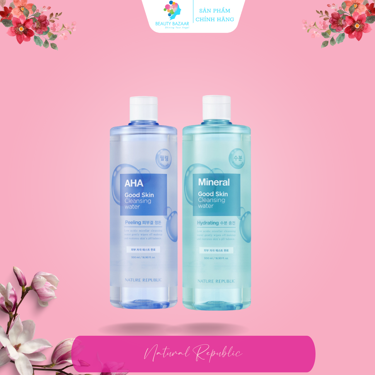 Nước Tẩy Trang Cấp ẩm, Làm Sạch Da Nature Republic Good Skin Cleansing Water 500ml