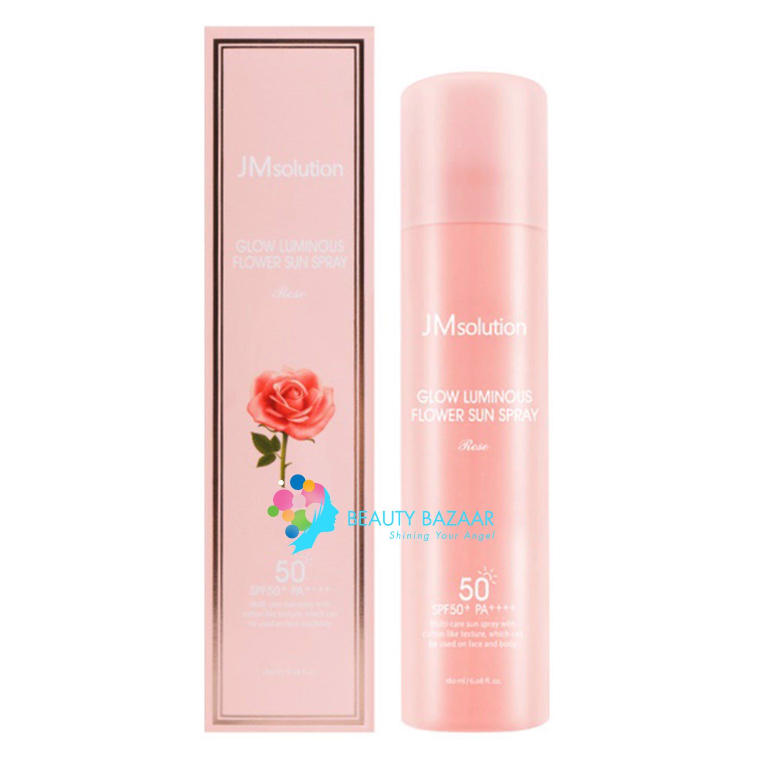 Xịt Chống Nắng Dưỡng Sáng Da Hoa Hồng Jm Solution Glow Luminous Flower Sun Spray 180ml