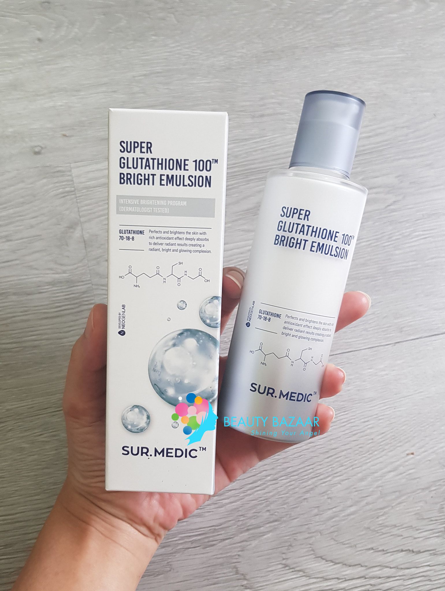 Nước hoa hồng dưỡng trắng da Sur.Medic Super Glutathione 100 Bright Skin 145ml