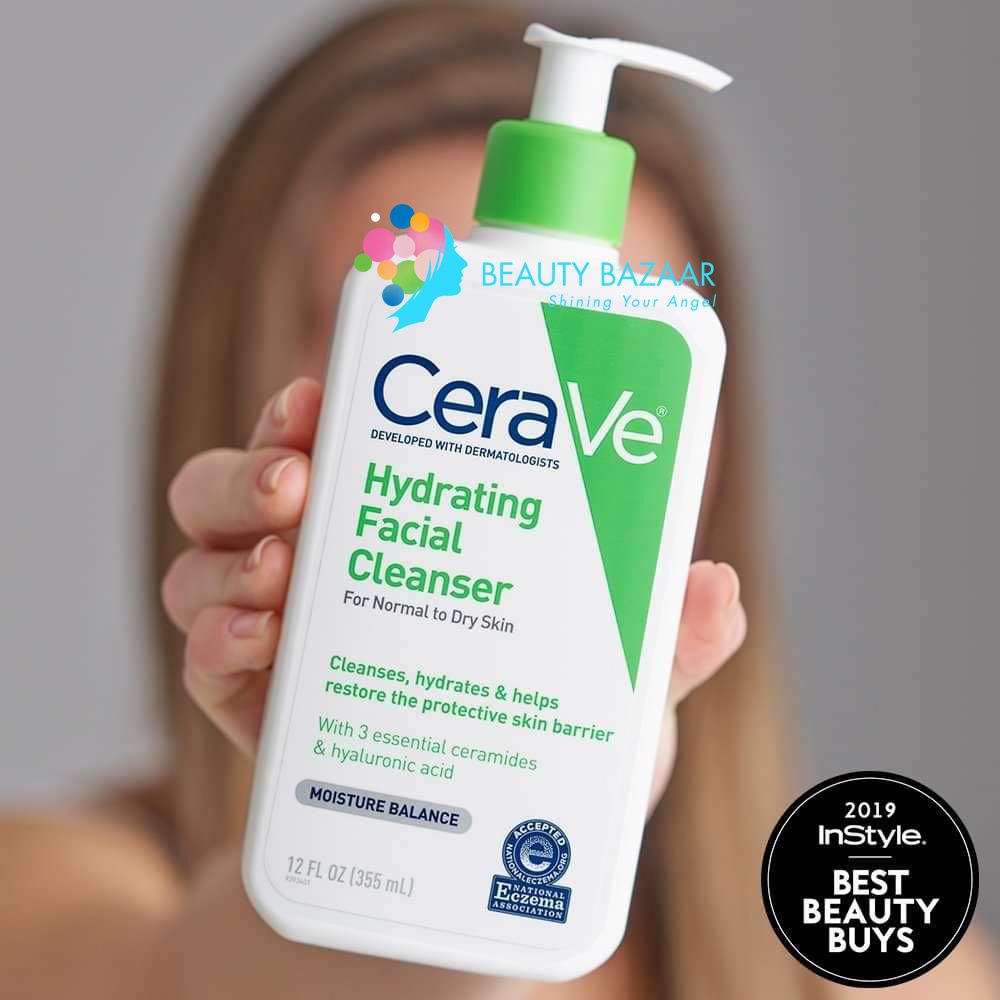 Sữa Rửa Mặt Sạch Sâu Dành Cho Da Khô CeraVe Hydrating Facial Cleanser (bản Pháp) 236ml