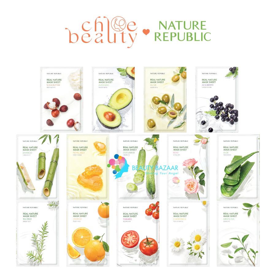 Mặt nạ giấy dưỡng ẩm Nature Republic Real Nature Mask Sheet 23ml (1 miếng)