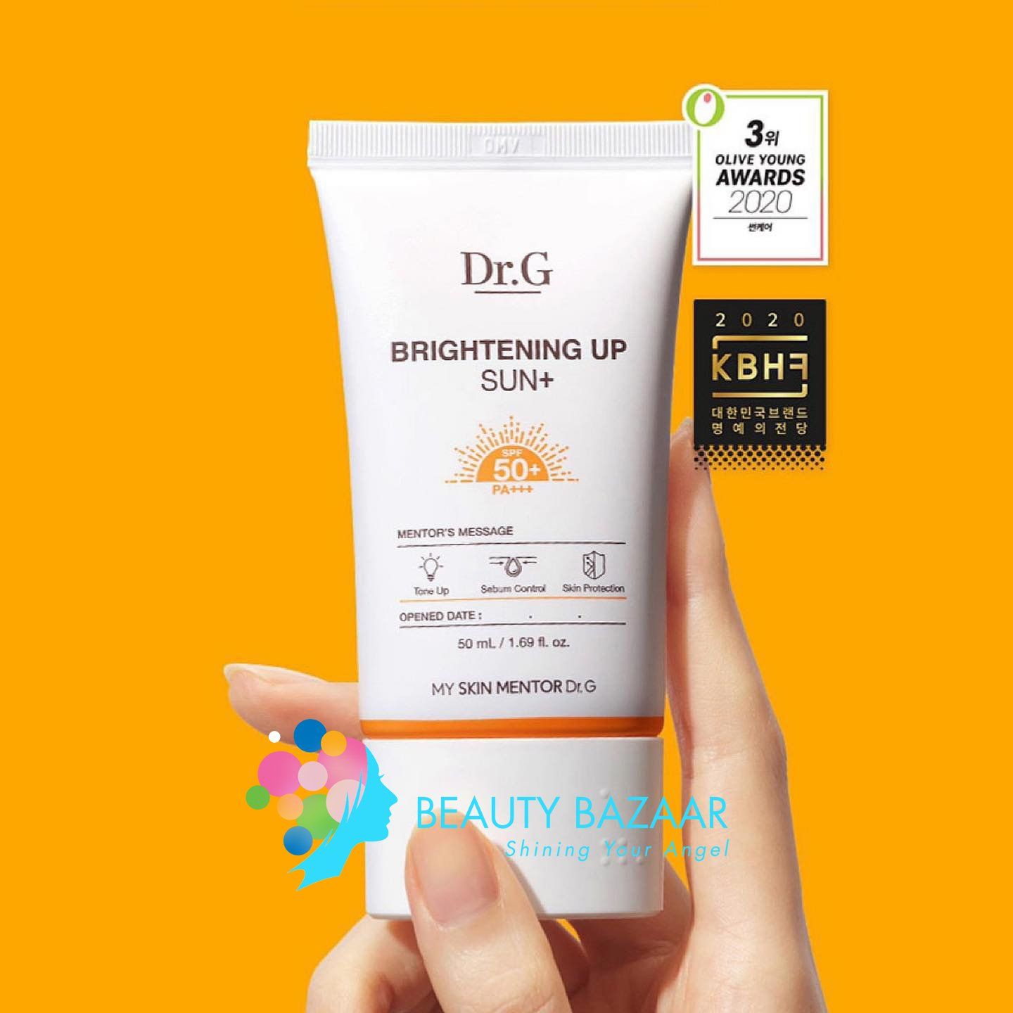 Kem Chống Nắng Dưỡng Sáng Nâng Tone Da Dr.G Brightening Up Sun+ SPF50+ PA+++ 50ML (Cam)