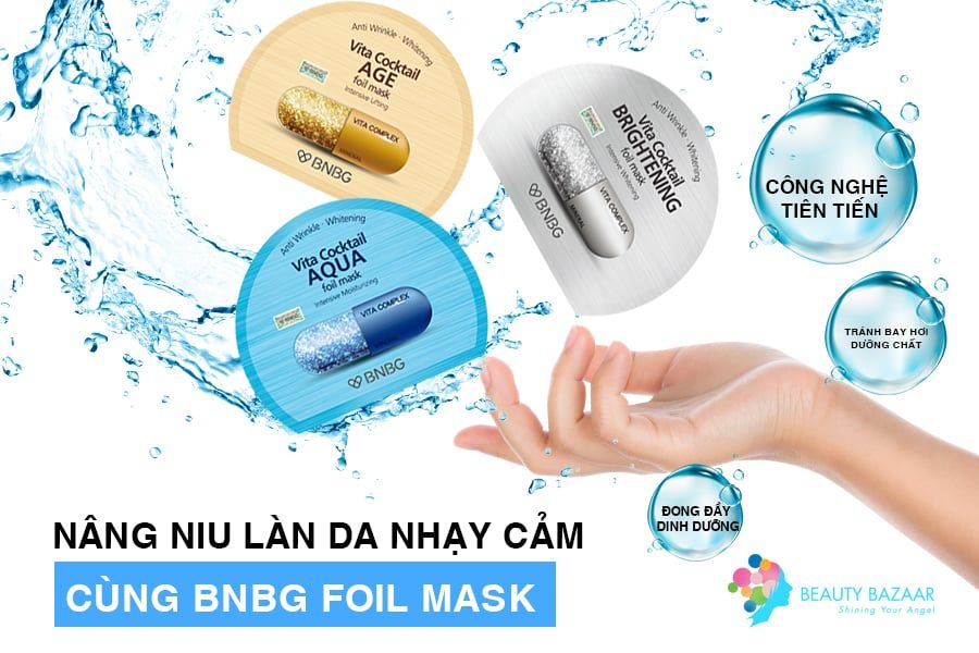 Mặt Nạ Dưỡng Trắng Cấp Nước Chuyên Sâu BNBG Vita Cocktail Foil Mask 30ml