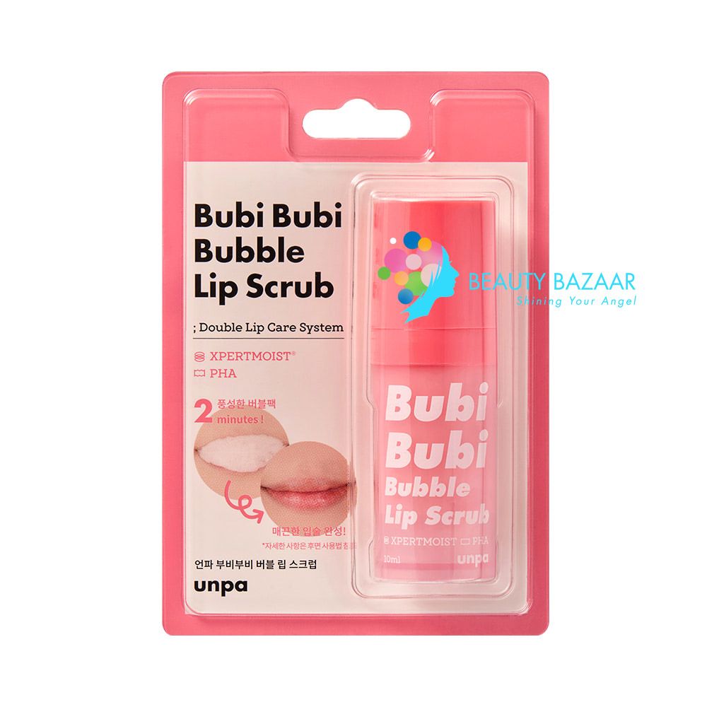 (Mẫu 2021) Tẩy tế bào chết sủi bọt dành cho môi Unpa Bubi Bubi Bubble Lip Scrub 10ml
