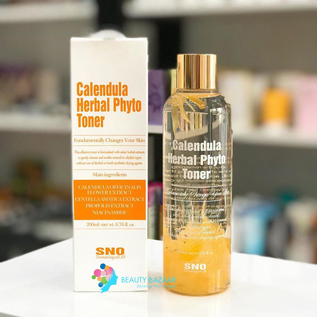 Nước Hoa Hồng Chiết Xuất Hoa Cúc Tươi SNO Calendula Herbal Phyto Toner 200ml