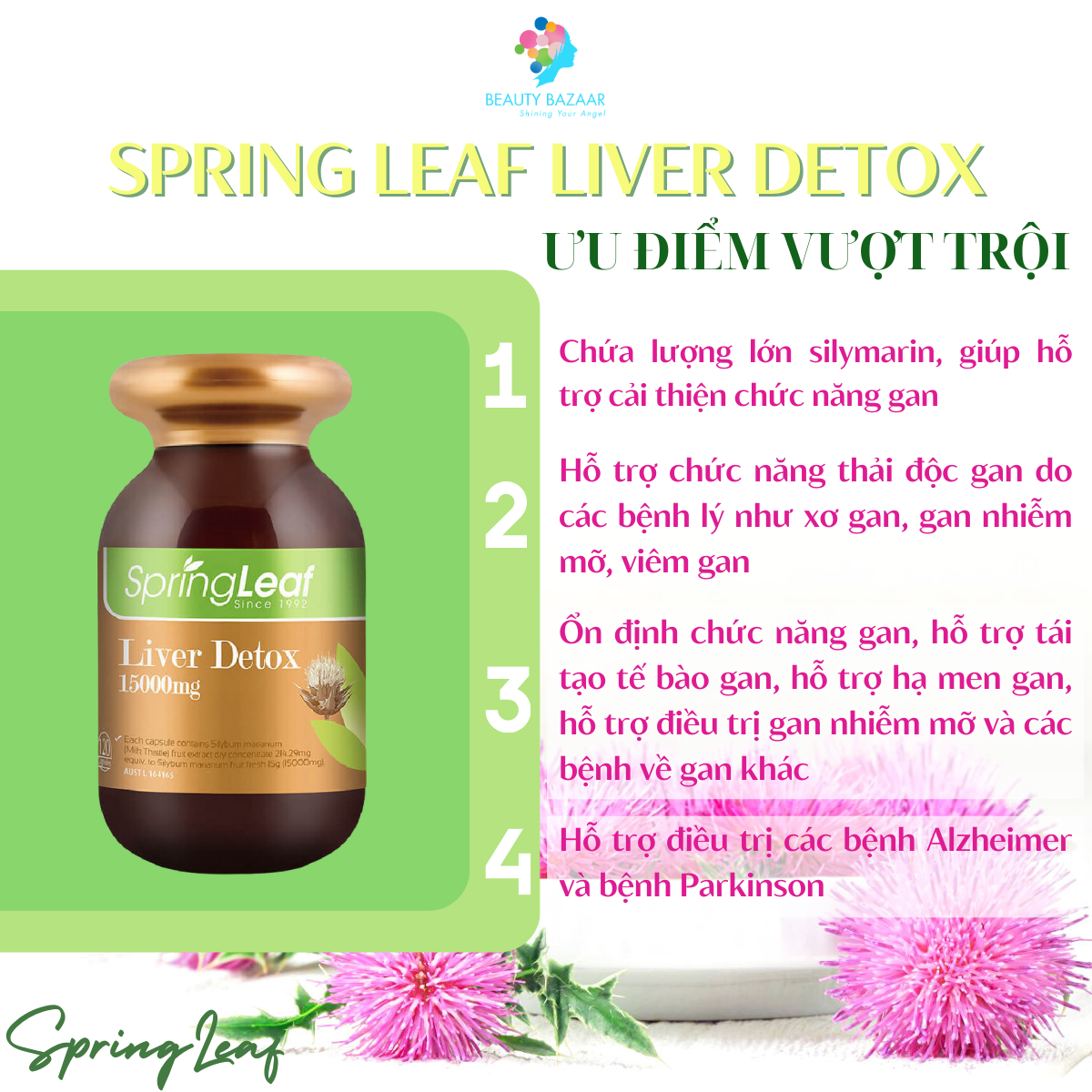 Viên uống thải độc gan Spring Leaf Liver Detox
