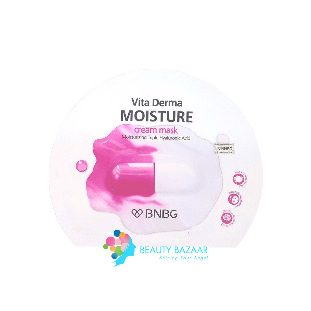 Mặt Nạ Kem Dưỡng Da ẩm Mịn BNBG Vita Derma Moisture Cream Mask 30ml (Hồng)