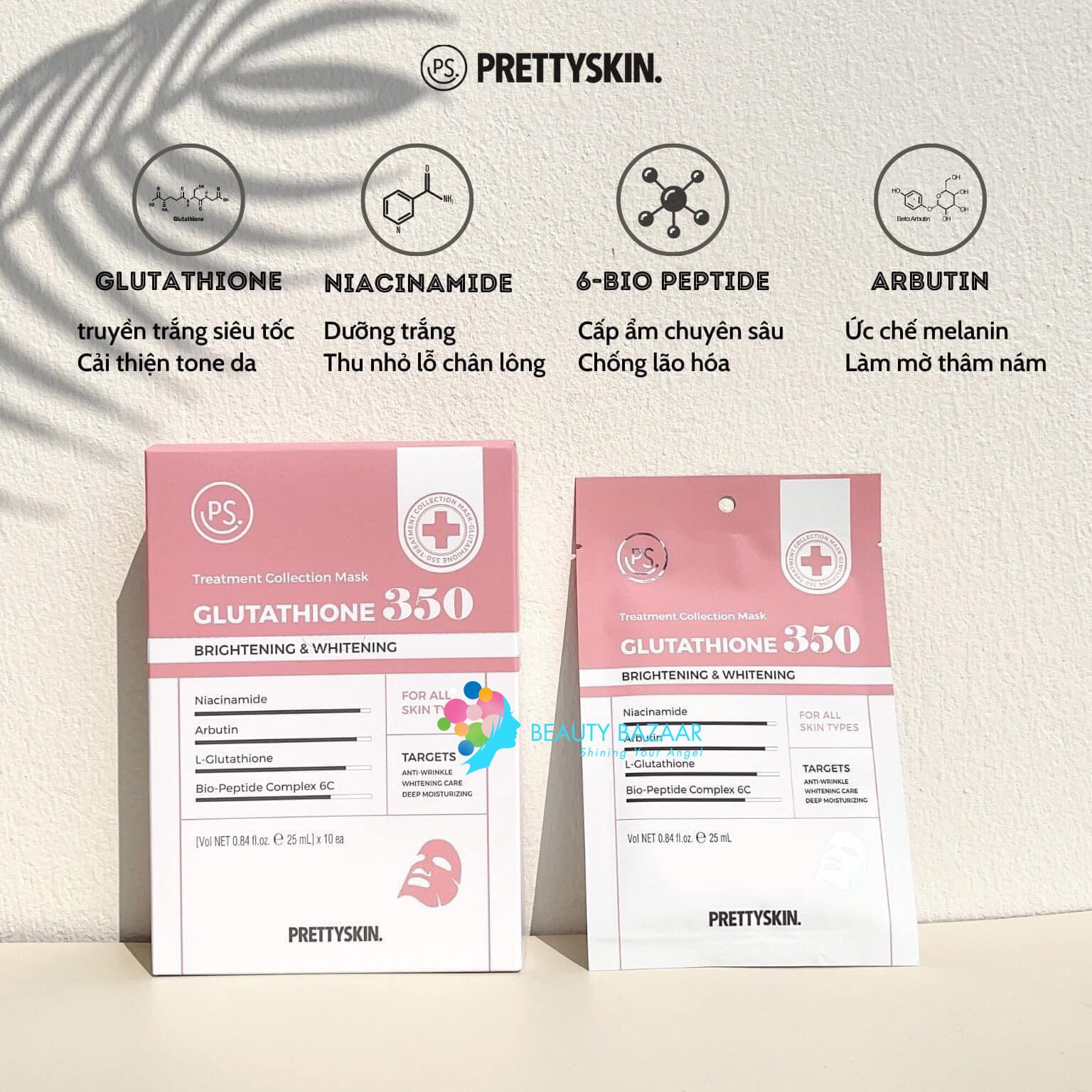 Mặt Nạ Giấy Phục Hồi, Dưỡng Trắng PrettySkin Treatment Collection Mask Hydra B5-9800 25ml (1 miếng)