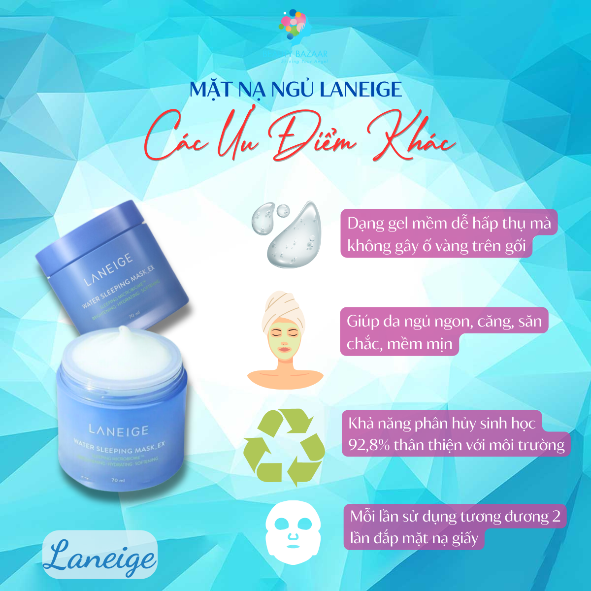 Mặt nạ ngủ cấp nước Laneige Water Sleeping Mask EX 70ml