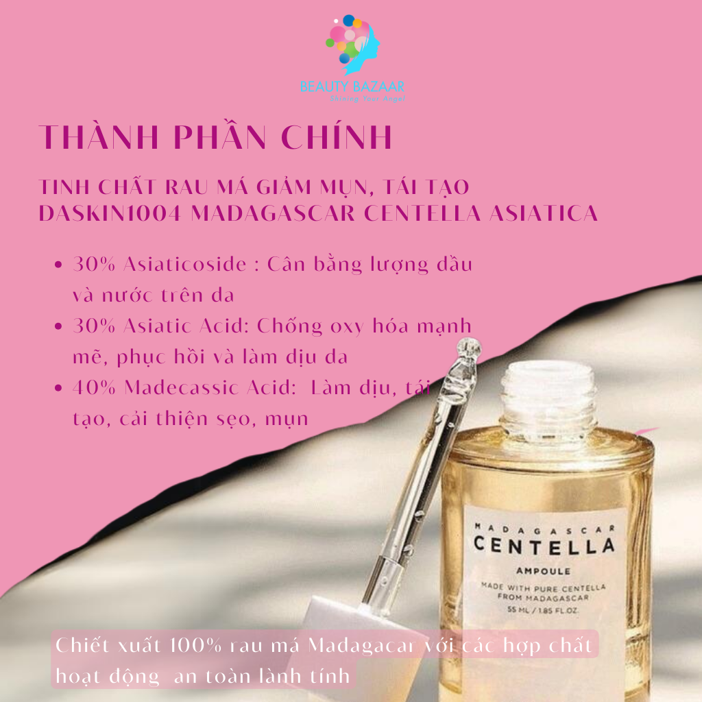 Tinh Chất Rau Má Trị Mụn Skin1004 Madagascar Centella Asiatica 100 Ampoule