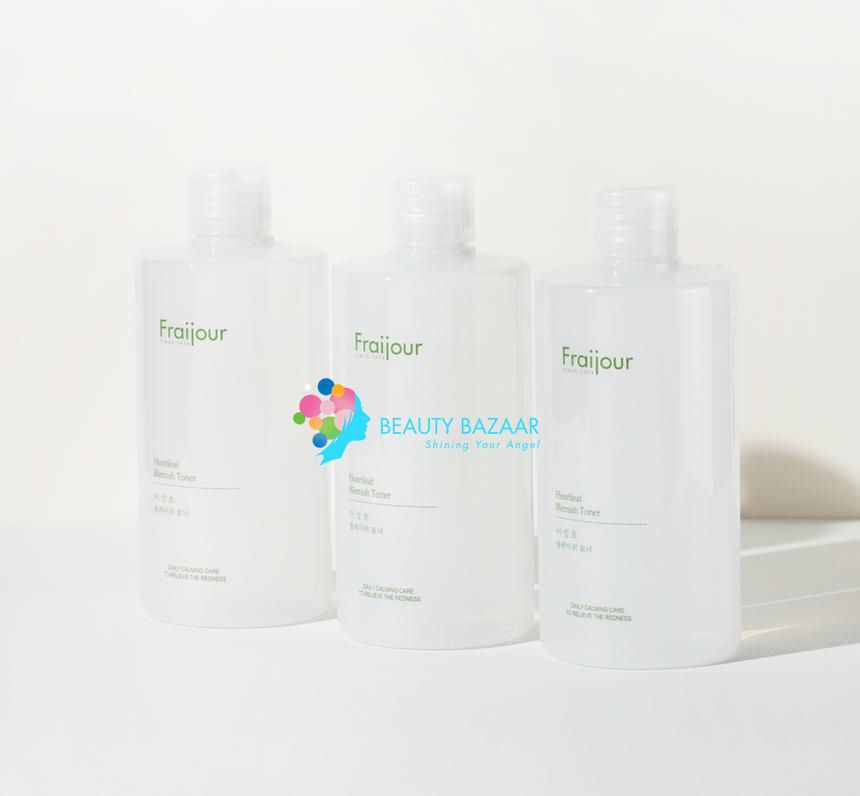 Nước Hoa Hồng Cấp ẩm Da Mụn, Nhạy Cảm Fraijour Heartleaf Blemish Toner 550ml (Trắng)
