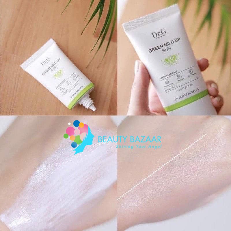 Kem Chống Nắng Hỗ Trợ Trị Mụn Dành Cho Da Nhạy Cảm Dr.G Green Mild Up Sun+ SPF 50+/ PA++++ 50ml (XANH LÁ)