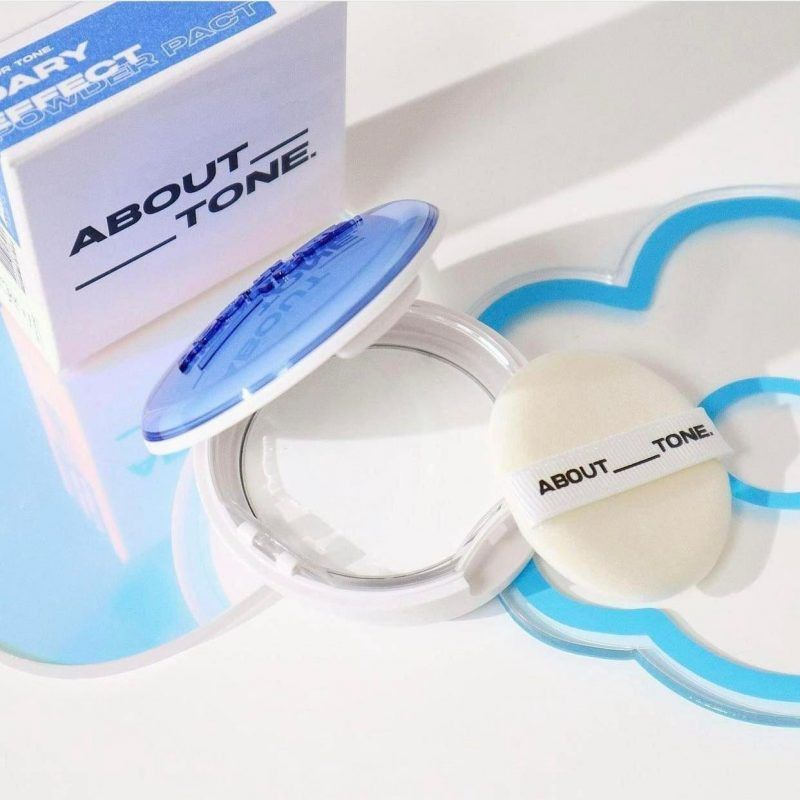 Phấn Phủ Nén Kiềm Dầu About Tone Air Fit Powder Pact 8g (Xanh)