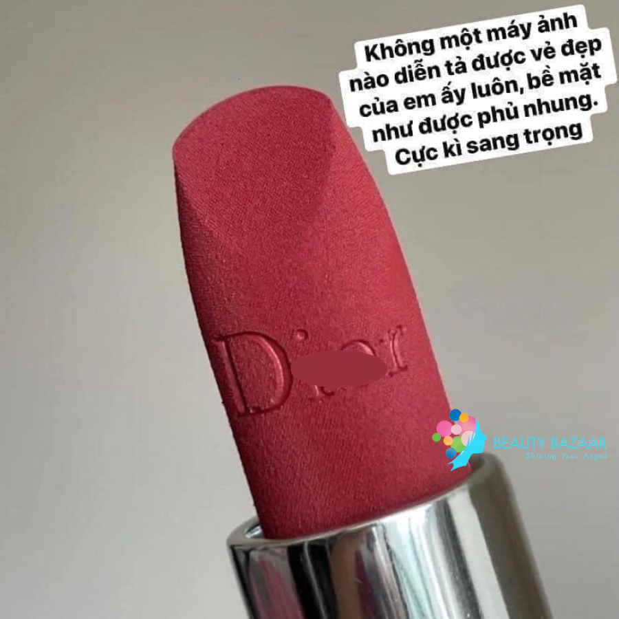 (Mini Size) Son Thỏi Lì Sang Chảnh Dior Rouge Velvet 3.5g (Vỏ Đen)