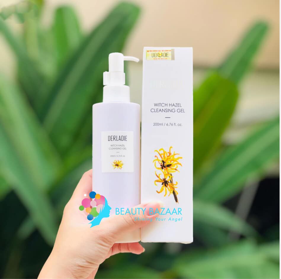 Sữa Rửa Mặt Sạch Sâu Ngừa Mụn Thâm Derladie Natural Witch Hazel Cleansing Gel 200ml