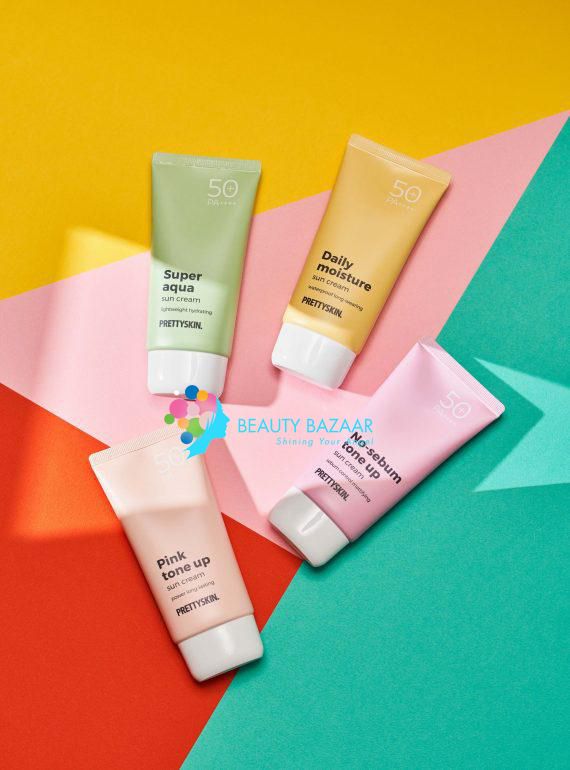 Kem Chống Nắng Dịu Nhẹ, Kiềm Dầu, Nâng Tone Da PrettySkin Sun Cream SPF 50+ PA++++ 70ml