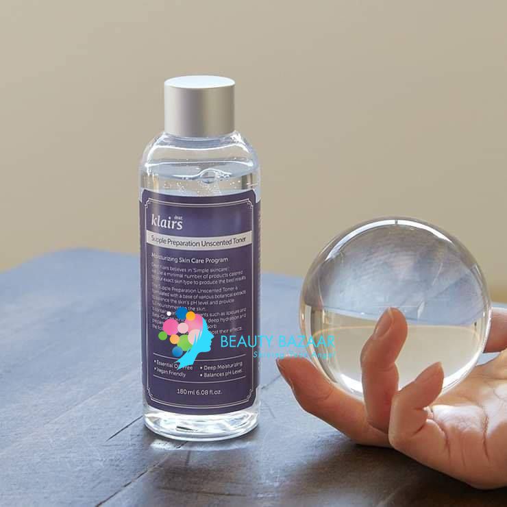 Nước hoa hồng dưỡng ẩm, không mùi Klairs Supple Preparation Unscented Toner 180ml