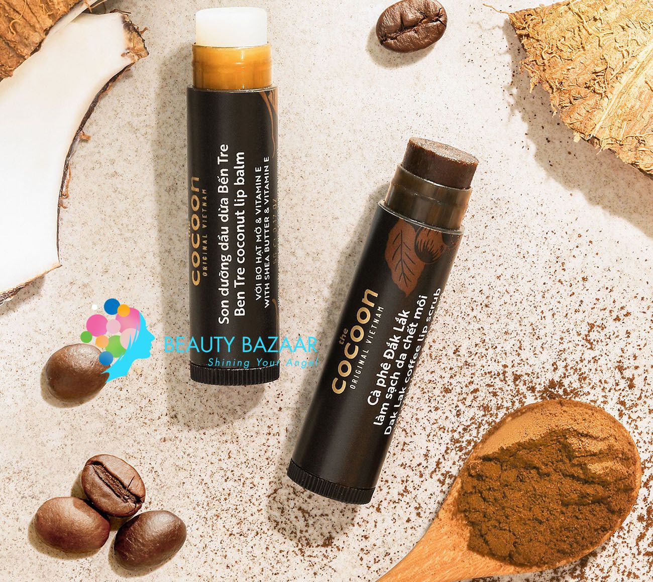 Tẩy tế bào chết môi, dưỡng ẩm chiết xuất cà phê Cocoon Dak Lak Coffee Lip Scrub 5g