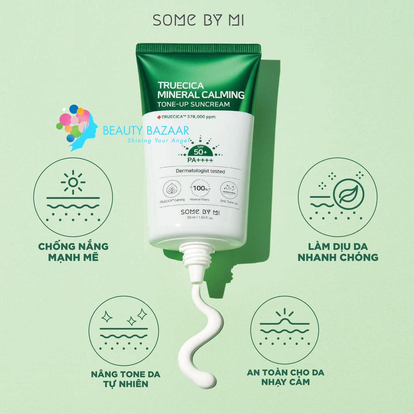 Kem chống nắng Some By Mi Truecica Mineral Calming Tone-up Sunscreen 50ml